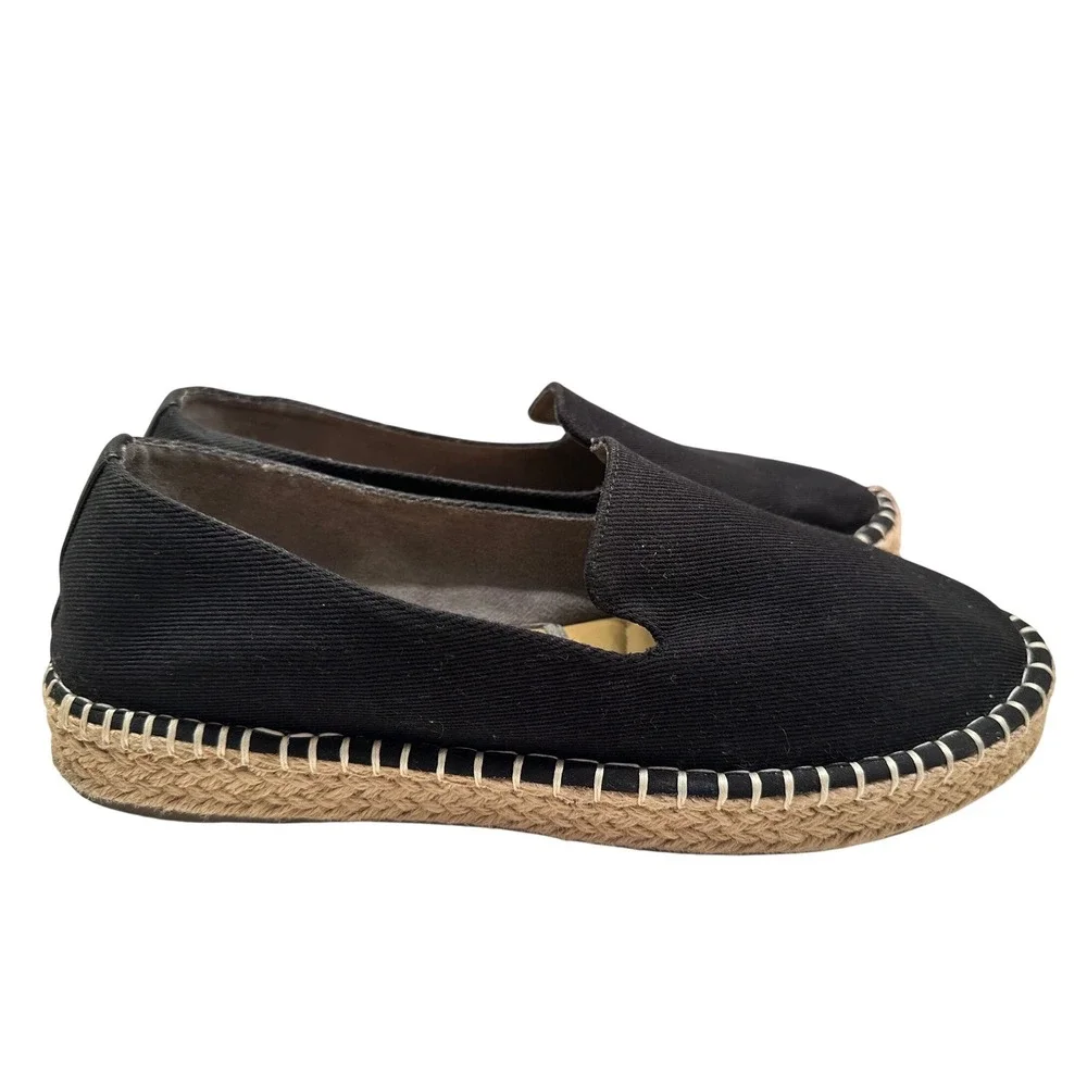 Joie Cara Platform Espadrille Black Canvas Slip On Comfort Shoe Women's‎ Sz 10M